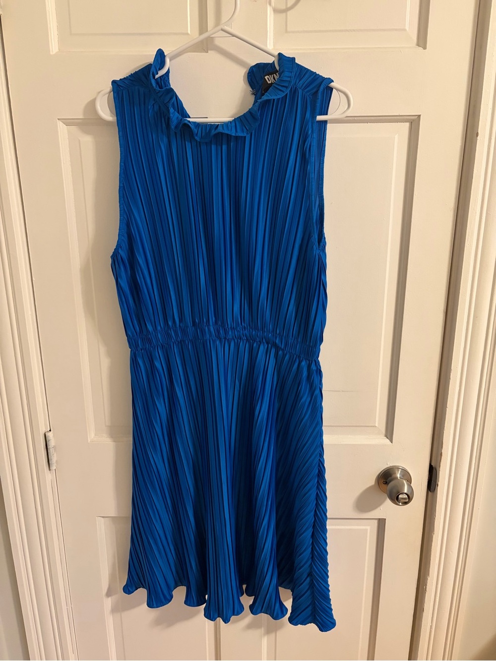 DKNY Royal Blue Pleated Midi Dress